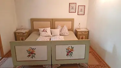 Ein Bett oder Betten in einem Zimmer der Unterkunft Bauernhof Auerhof