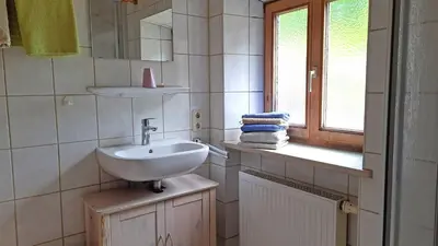 Ein Badezimmer in der Unterkunft Bauernhof Auerhof