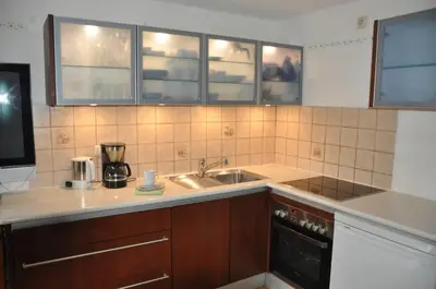 Küche/Küchenzeile in der Unterkunft Ferienwohnung Schuster am Fellerer