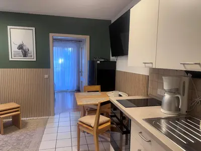 Küche/Küchenzeile in der Unterkunft Ferienwohnung Schwinghammer
