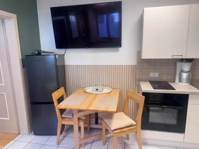 Küche/Küchenzeile in der Unterkunft Ferienwohnung Schwinghammer