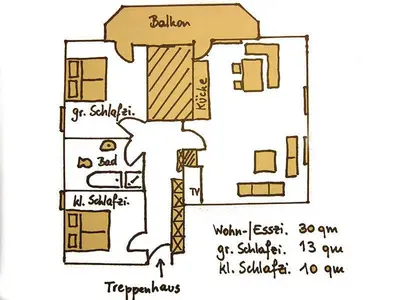 Grundriss der Unterkunft Ferienwohnung Steger