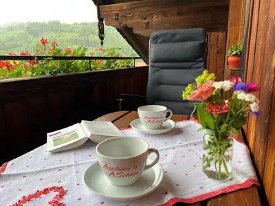 Kaffee-/Teezubehör in der Unterkunft Ferienwohnung Bauernhaus Kailhof