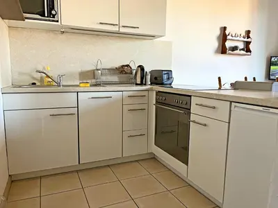 Küche/Küchenzeile in der Unterkunft Ferienwohnung Samerhof Langenscheidt