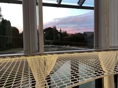 Ein Balkon oder eine Terrasse in der Unterkunft Das Poolhaus