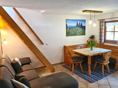 Ein Sitzbereich in der Unterkunft Ferienwohnungen Hamberger
