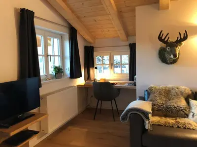 TV/Unterhaltungsangebot in der Unterkunft Bodenschneid Suiten Neureuthblick
