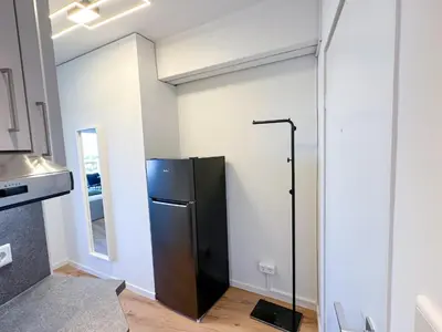 Küche/Küchenzeile in der Unterkunft Helles Apartment mit tollem Blick über Augsburg