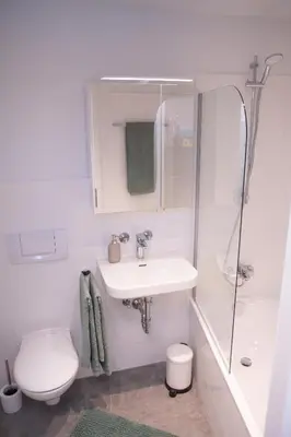 Ein Badezimmer in der Unterkunft Helles Apartment mit tollem Blick über Augsburg