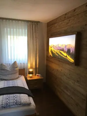 Ein Bett oder Betten in einem Zimmer der Unterkunft Ferienwohnung Lechraum in Waal