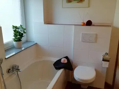 Ein Badezimmer in der Unterkunft Ferienwohnung Lechraum in Waal