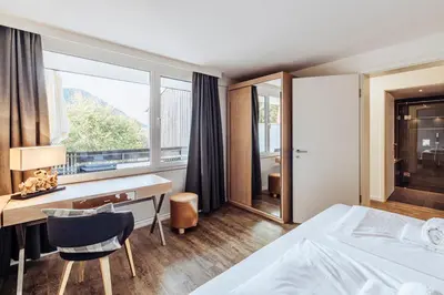 Ein Bett oder Betten in einem Zimmer der Unterkunft Apartment Bergtraum - modern, zentral und ruhig gelegen