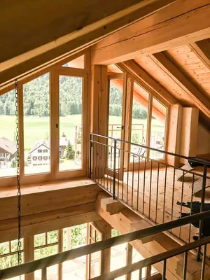 Ein Balkon oder eine Terrasse in der Unterkunft Ferienhaus Chalet-Ettal