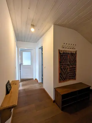 Ein Sitzbereich in der Unterkunft Ferienwohnung Murnauer Moos