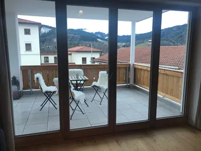 Ein allgemeiner Bergblick oder ein Berglick von der Ferienwohnung aus