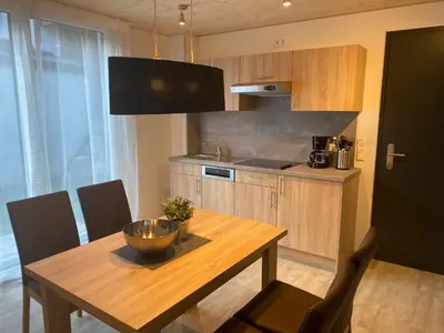 Küche/Küchenzeile in der Unterkunft Ferienwohnung Preisinger