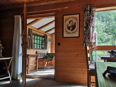 Ein Sitzbereich in der Unterkunft Ferienwohnung Schmidt - Natur und Ruhe