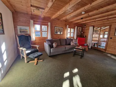 Ein Sitzbereich in der Unterkunft Ferienwohnung Schmidt - Natur und Ruhe