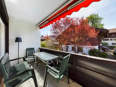 Ein Balkon oder eine Terrasse in der Unterkunft FeWo Wankblick