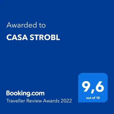 Ein Zertifikat, Auszeichnung, Logo oder anderes Dokument, das in der Unterkunft CASA STROBL ausgestellt ist