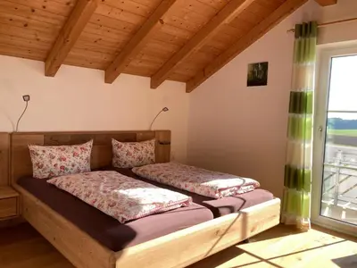 Ein Bett oder Betten in einem Zimmer der Unterkunft Ferienwohnung im Allgäu