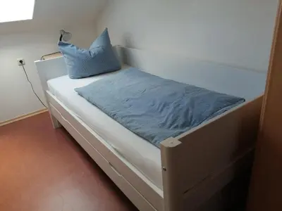Ein Bett oder Betten in einem Zimmer der Unterkunft Apartment in the Allgäu with view of the Bavarian Alps
