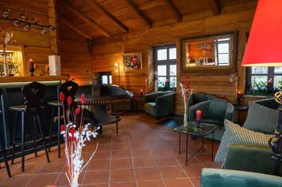 Ein Sitzbereich in der Unterkunft InselMühle