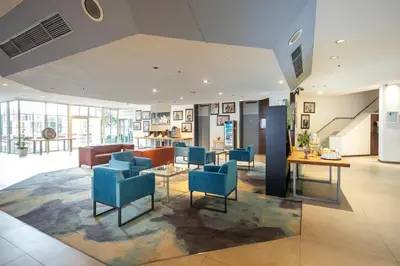 Ein Sitzbereich in der Unterkunft Michel Hotel Landshut Kaiserhof an der Isar Stadtzentrum