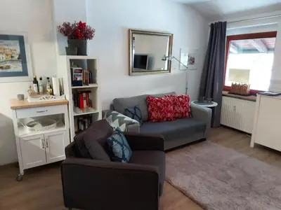 Ein Sitzbereich in der Unterkunft Sonniges Appartement am Tegernsee