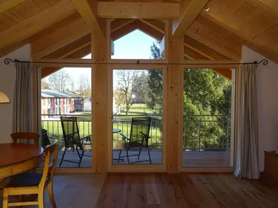Ein Balkon oder eine Terrasse in der Unterkunft Ferienwohnung Molopark im Haus Ecker