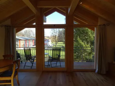Ein Balkon oder eine Terrasse in der Unterkunft Ferienwohnung Molopark im Haus Ecker