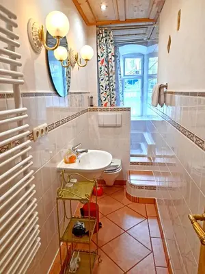 Ein Badezimmer in der Unterkunft Ferienwohnung Spitzsteinblick