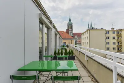 Ein Balkon oder eine Terrasse in der Unterkunft Hotel Fidelio