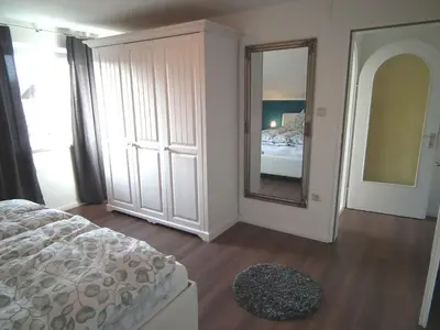 Ein Bett oder Betten in einem Zimmer der Unterkunft Ferienwohnung Das Inge die Oberne in Bernau
