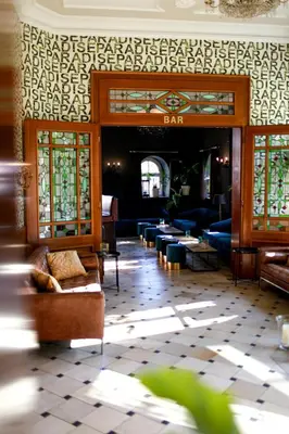 Ein Sitzbereich in der Unterkunft Boutique Hotel Krone München