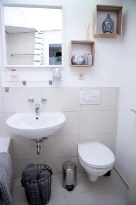 Ein Badezimmer in der Unterkunft Modernes Apartment mit tollem Blick über die Stadt
