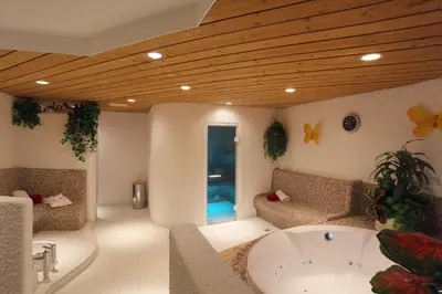 Ein Sitzbereich in der Unterkunft Hotel Landhaus Feldmeier ***S