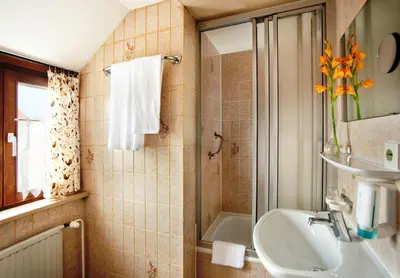 Ein Badezimmer in der Unterkunft Hotel Hahn