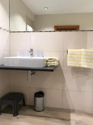 Ein Badezimmer in der Unterkunft Homerhof - Hofmann Johann junior | Chiemgau Karte