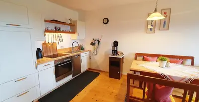 Küche/Küchenzeile in der Unterkunft Stadlerhof