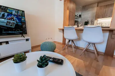 Küche/Küchenzeile in der Unterkunft Ferienwohnung 