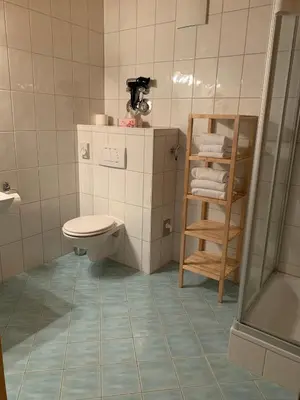 Ein Badezimmer in der Unterkunft Zum Dammerbauer