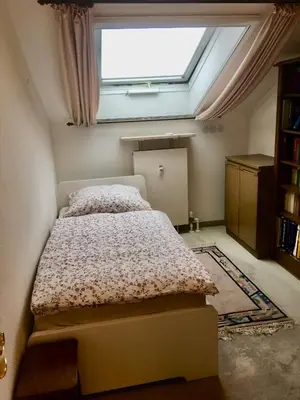 Ein Bett oder Betten in einem Zimmer der Unterkunft PRIEN Spacious Roof Top Maisonett Apartment at Lake Chiemsee