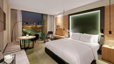 Ein Bett oder Betten in einem Zimmer der Unterkunft Hilton Munich Airport