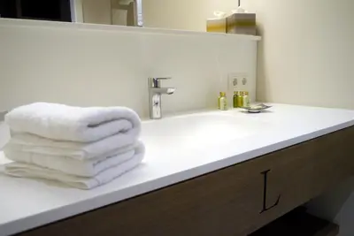 Ein Badezimmer in der Unterkunft Romantik Hotel Das Lindner