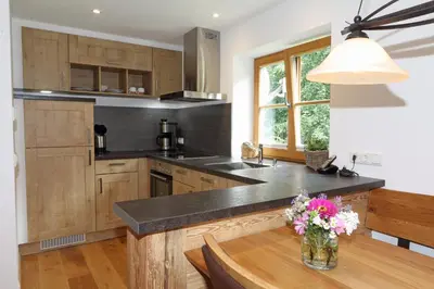 Küche/Küchenzeile in der Unterkunft Ferienwohnung Haus Hörth
