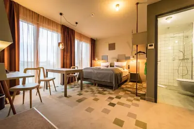 Ein Bett oder Betten in einem Zimmer der Unterkunft Hotel einsmehr