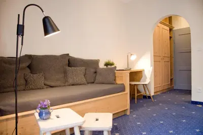 Ein Sitzbereich in der Unterkunft Bavaria Biohotel