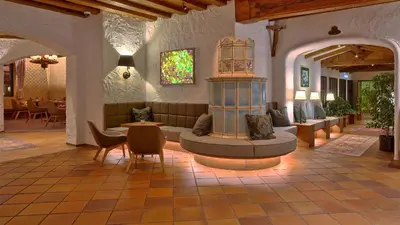 Ein Sitzbereich in der Unterkunft Hotel zur Mühle