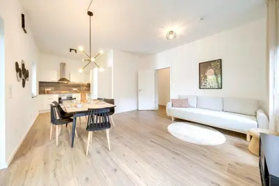Ein Sitzbereich in der Unterkunft Lexapartments Luxus Apartment-Zentral in Altstadt-65-80qm